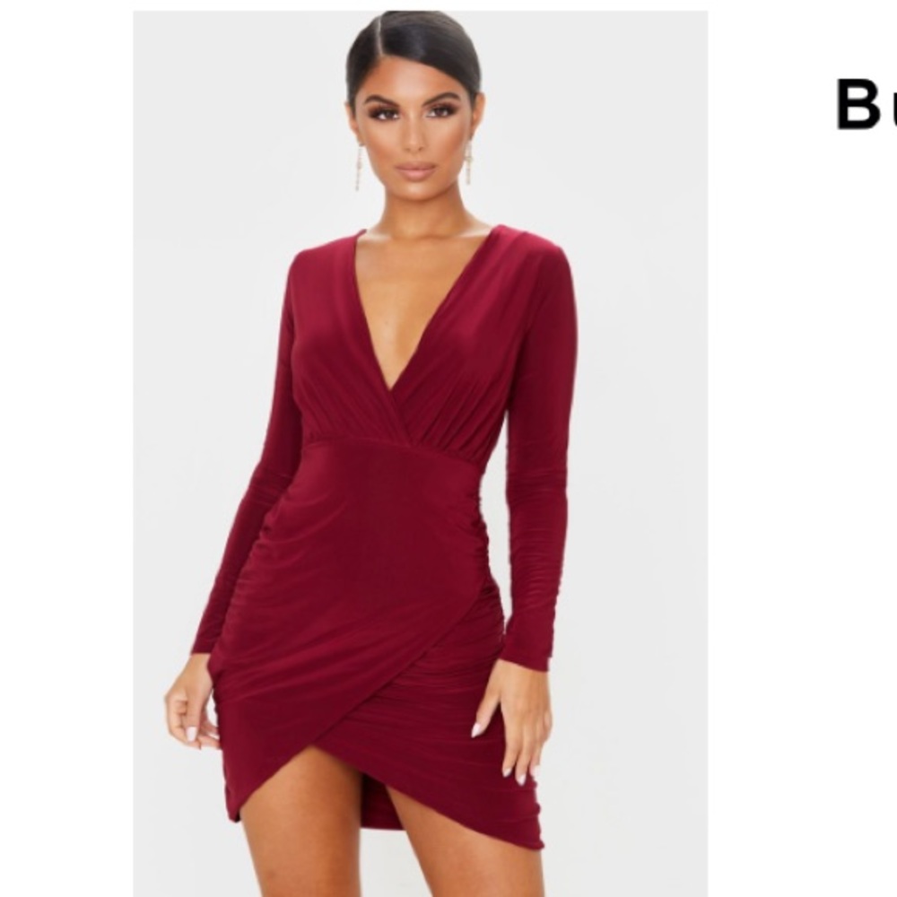 PrettyLittleThing ruched bodycon dress